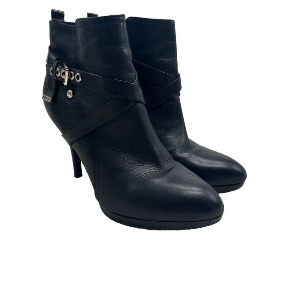 Tommy Hilfiger Womens Black Stiletto Booties Ankle Boots Size 9.5 Poor shape - Picture 1 of 16